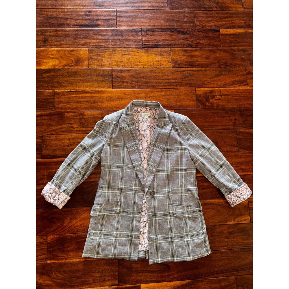 Sundance Blazer Women Small  Plaid Excellent Floral Paisley Lining Glen Check